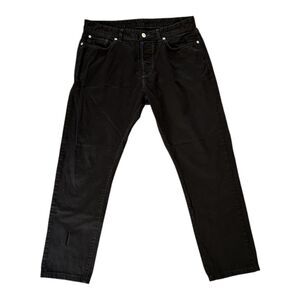 Buck Mason Maverick Slim Jeans Mens Size 33x34 Button Fly Dark Wash Black Denim